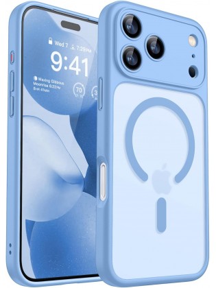 Magnetic Matte Shockproof Phone Case for ip17 pro max – Full Camera Protection-Wathet Magnetic Matte Shockproof Phone Case for ip17 pro max – Full Camera Protection-Wathet