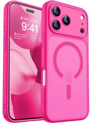 Magnetic Matte Shockproof Phone Case for ip17 pro max – Full Camera Protection-Pinkish Magnetic Matte Shockproof Phone Case for ip17 pro max – Full Camera Protection-Pinkish