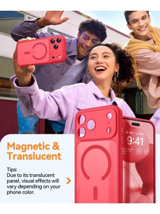 Magnetic Matte Shockproof Phone Case for ip17 pro – Full Camera Protection-Red*2