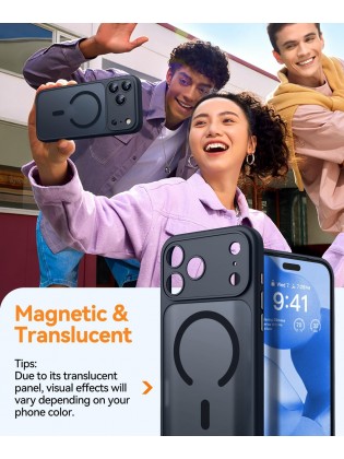 Magnetic Matte Shockproof Phone Case for ip17 pro – Full Camera Protection-Black