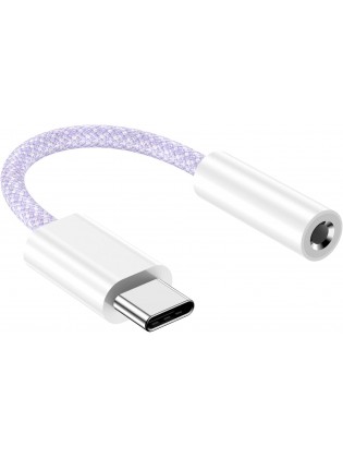 USB C to 3.5mm Headphone Jack Adapter-Purple (Not shipped alone)