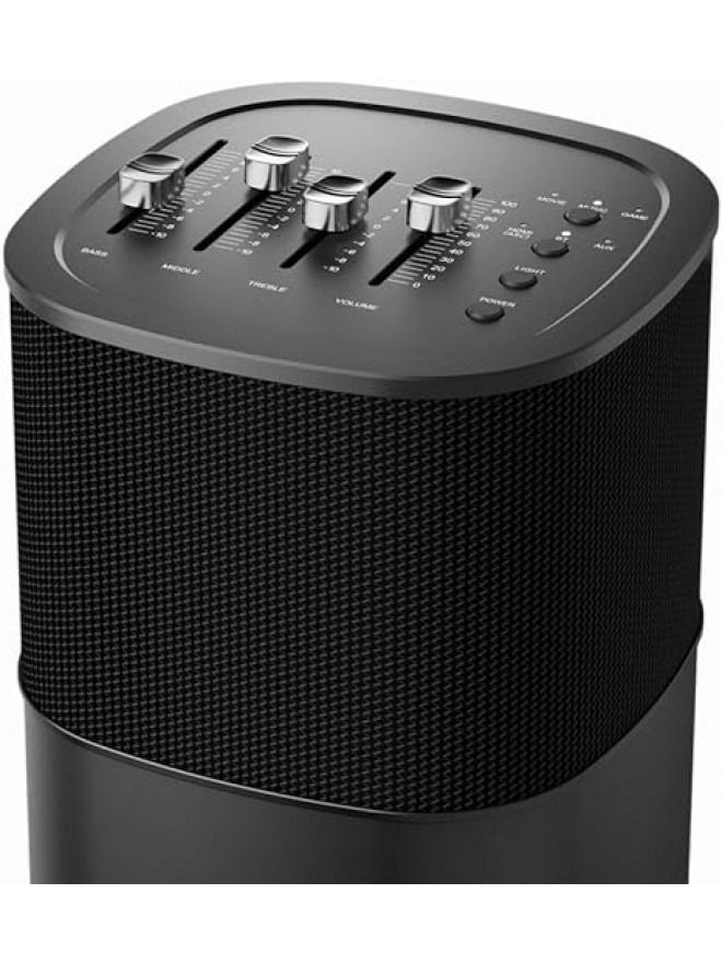 Bluetooth speaker,High power wireless portable speaker with bass mid to treble equalizer,HDMI ARC,AUX, Music Movie game mode, grey