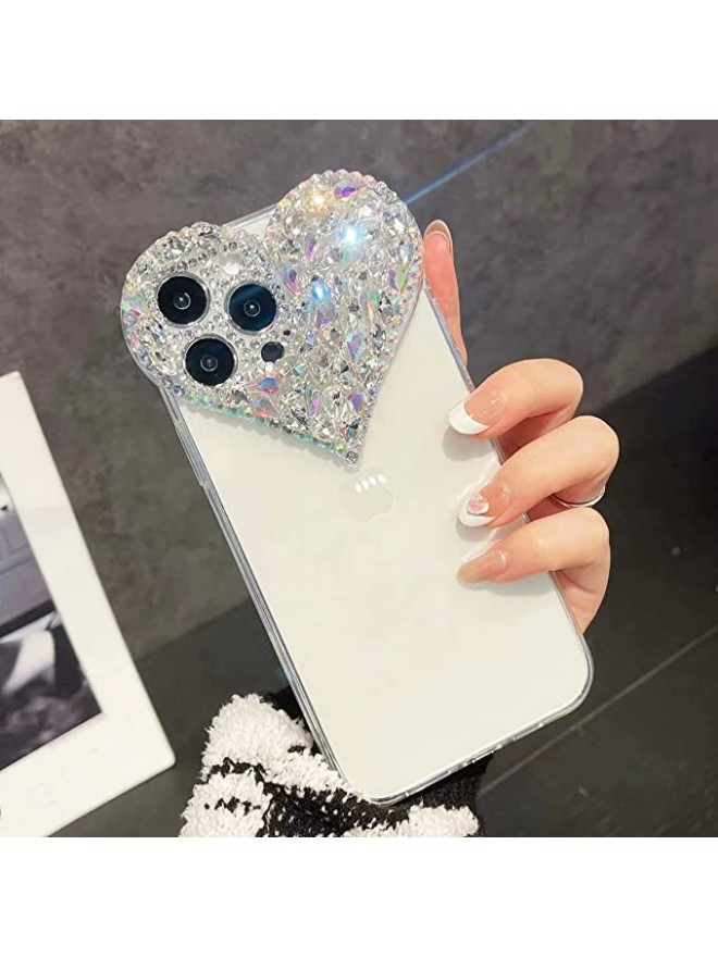 Luxury Bling Rhinestone Love Case Cute Glitter Sparkle Soft Silicone  for Women Girls